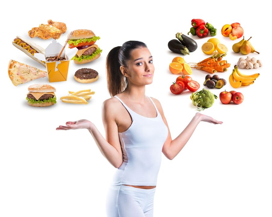 choose between healthy and unhealthy foods